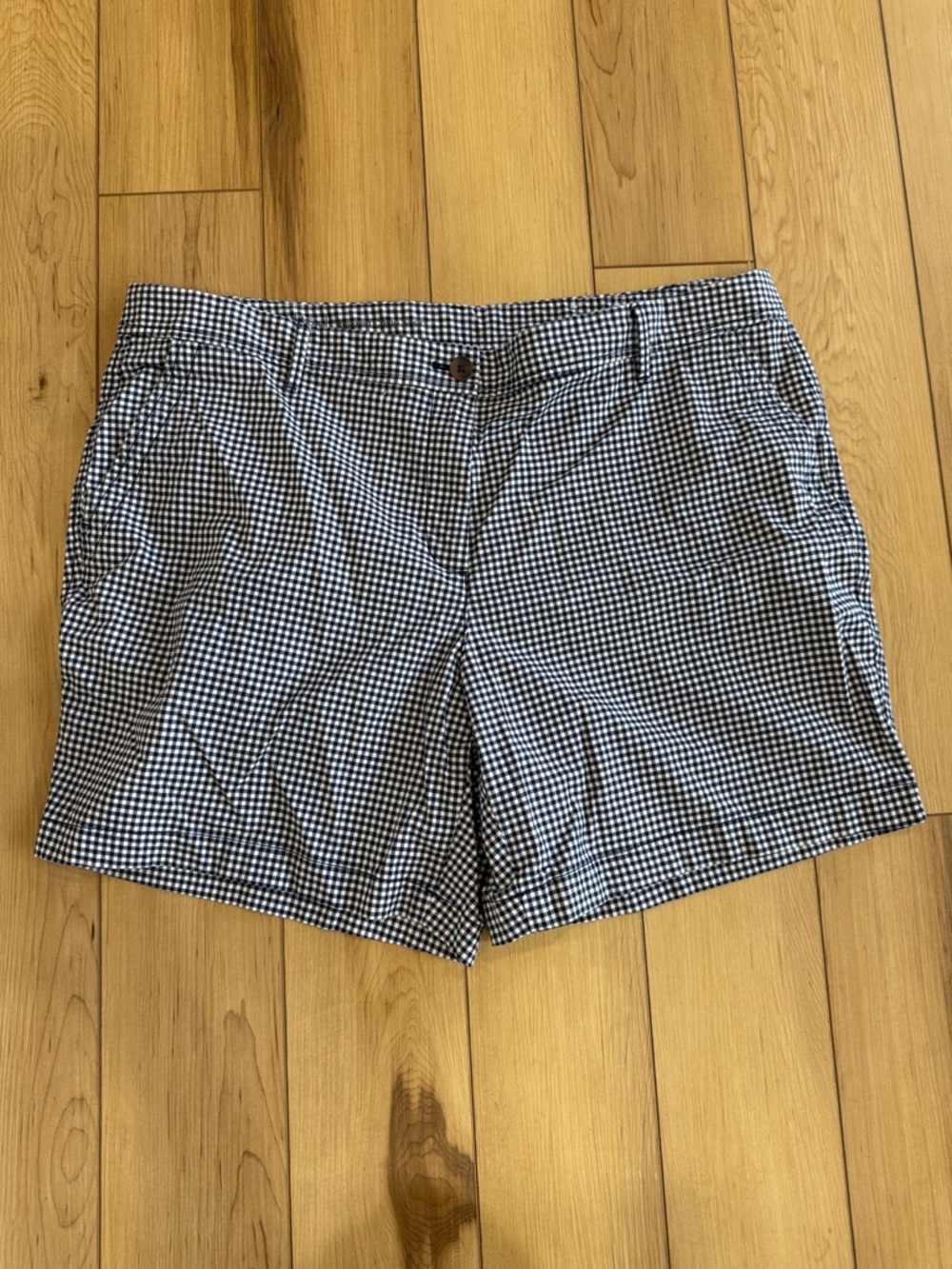 Talbots Navy and White Gingham Style High Waist Women’s Shorts